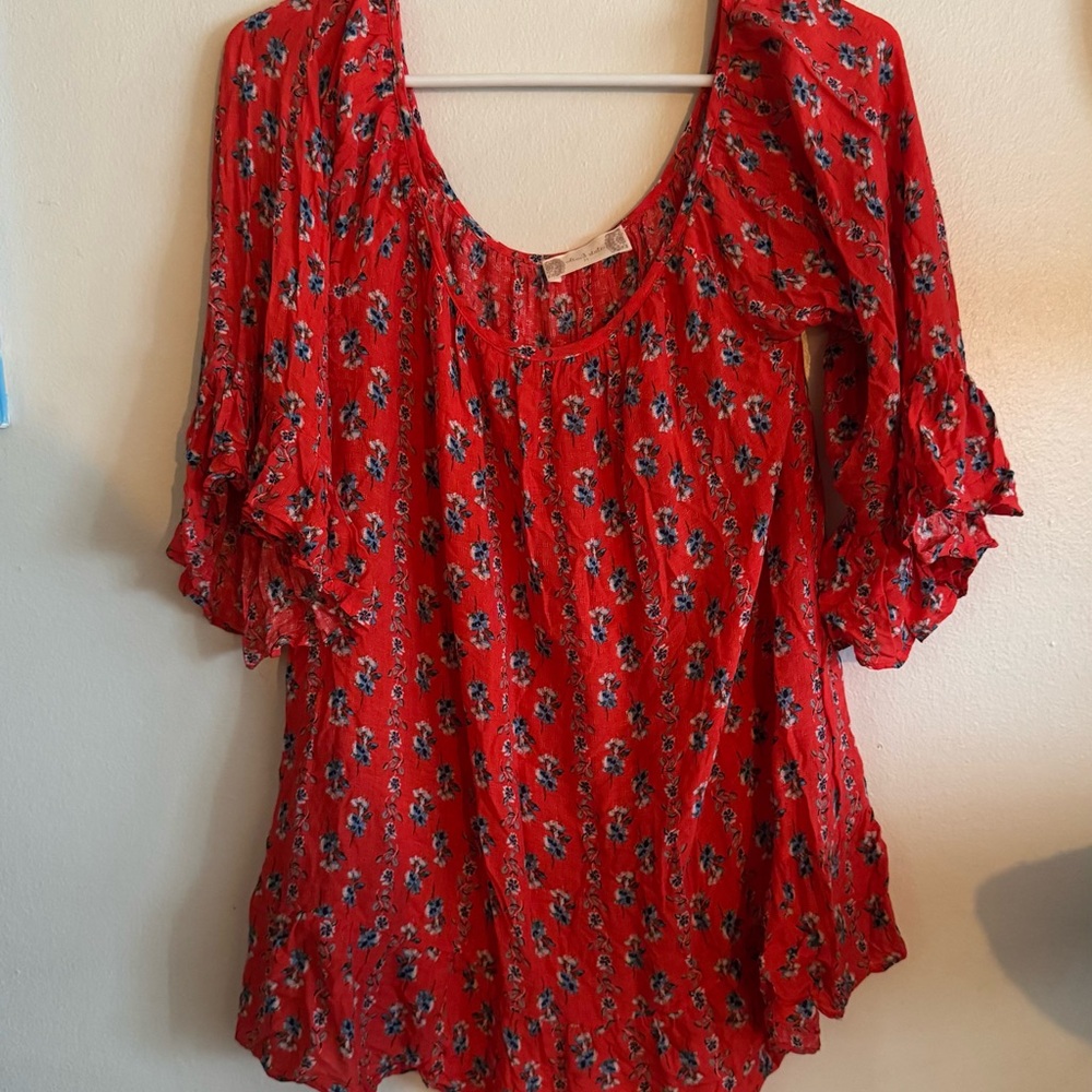 Altar’d State Red Flowy Women's Top Sz M